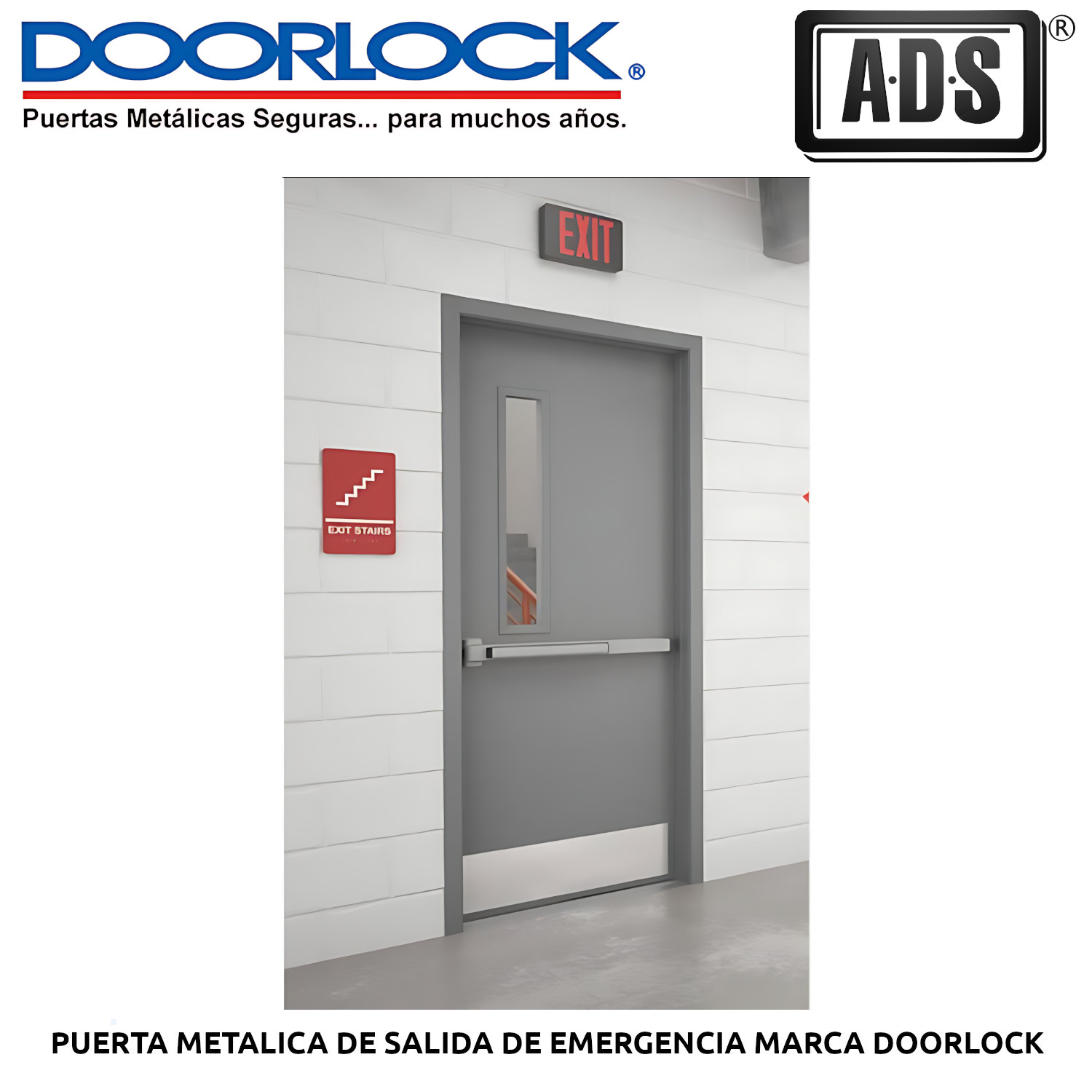 PUERTA METALICA DE SALIDA DE EMERGENCIA MARCA DOORLOCK